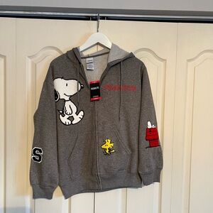 Peanuts Embroidered Zip-up Hoodie - XS